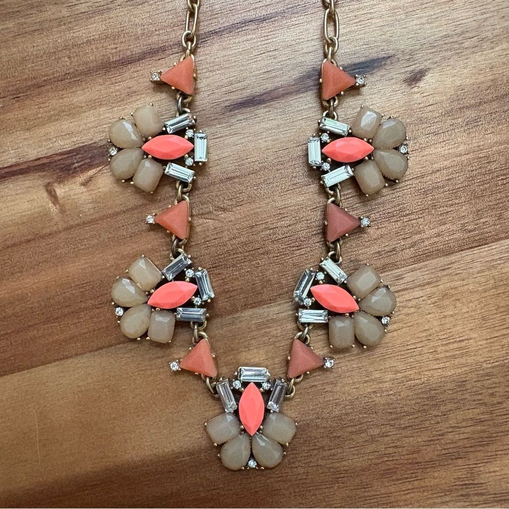 J.Crew | Resin and Crystal Statement Necklace | 18” Adjustable